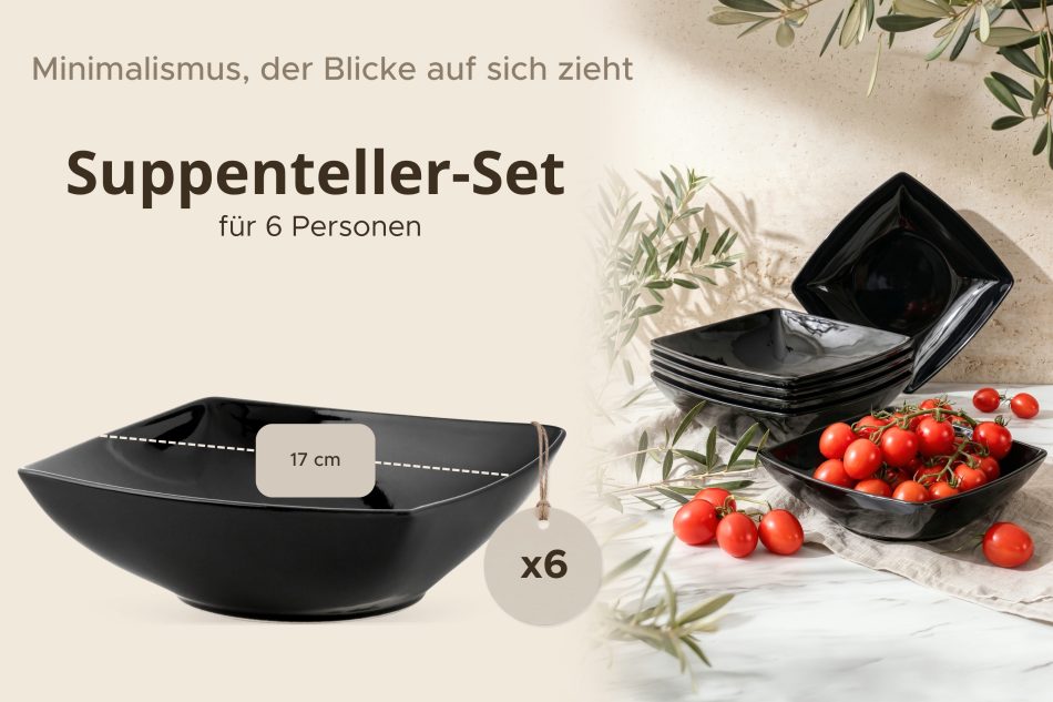 EPIRI Suppenteller 6tlg. schwarz schwarz - Foto 7