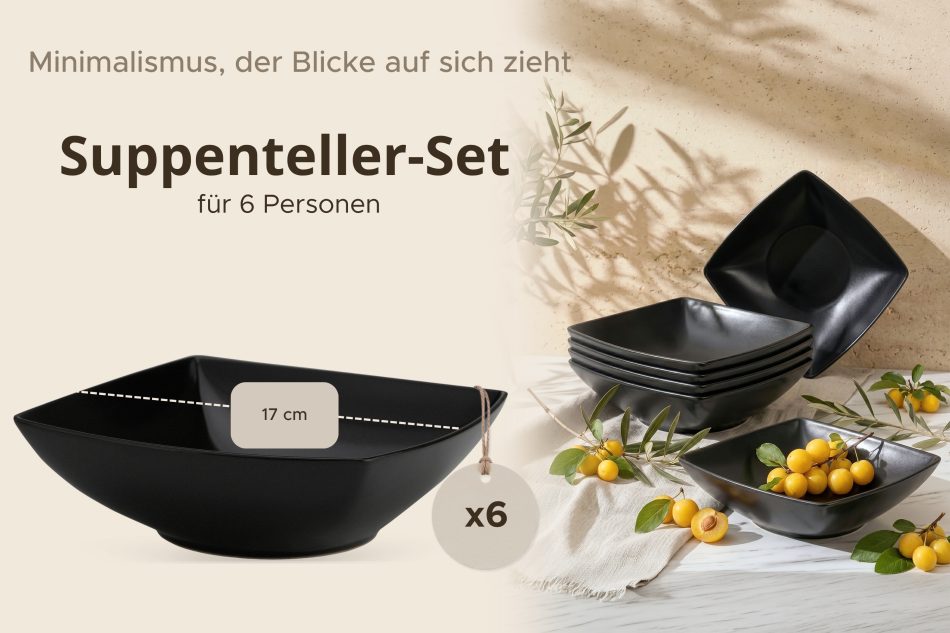 EPIRI Suppenteller 6-tlg. mattschwarz mattes schwarz - Foto 9