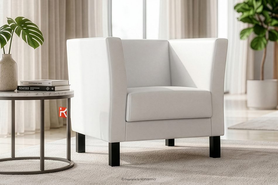 ESPECTO Wartezimmersessel weißes Kunstleder weiß - Foto 1