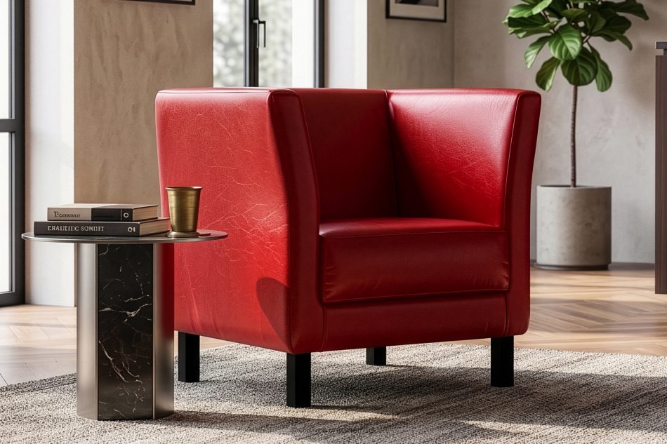 ESPECTO Wartezimmersessel rot Kunstleder rot - Foto 1
