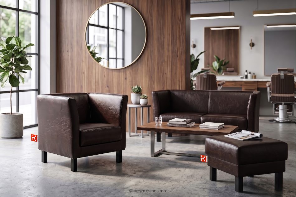 ESPECTO Wartezimmersessel braun Kunstleder dunkelbraun - Foto 12