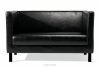 ESPECTO Schwarzes Kunstleder-Wartezimmersofa schwarz - Foto 1