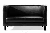 Schwarzes Kunstleder-Wartezimmersofa