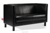ESPECTO Schwarzes Kunstleder-Wartezimmersofa schwarz - Foto 3