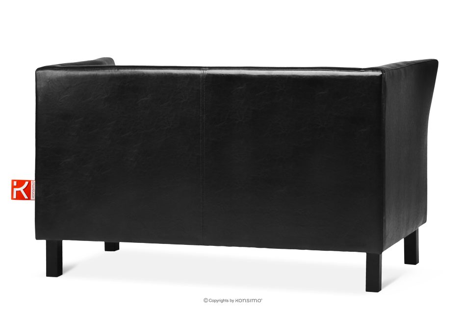 ESPECTO Schwarzes Kunstleder-Wartezimmersofa schwarz - Foto 3