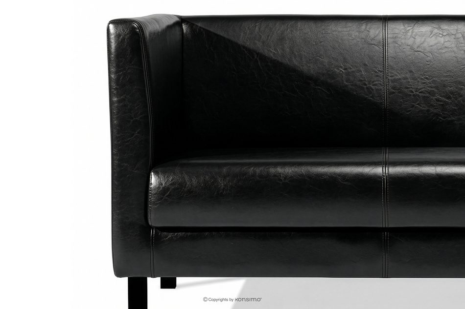 ESPECTO Schwarzes Kunstleder-Wartezimmersofa schwarz - Foto 6