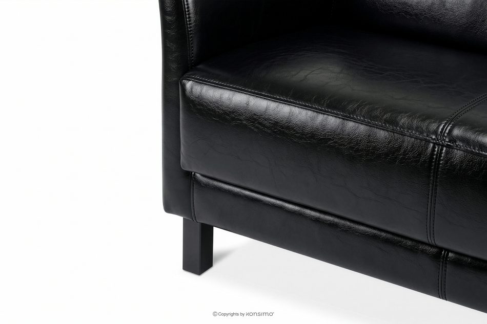 ESPECTO Schwarzes Kunstleder-Wartezimmersofa schwarz - Foto 8
