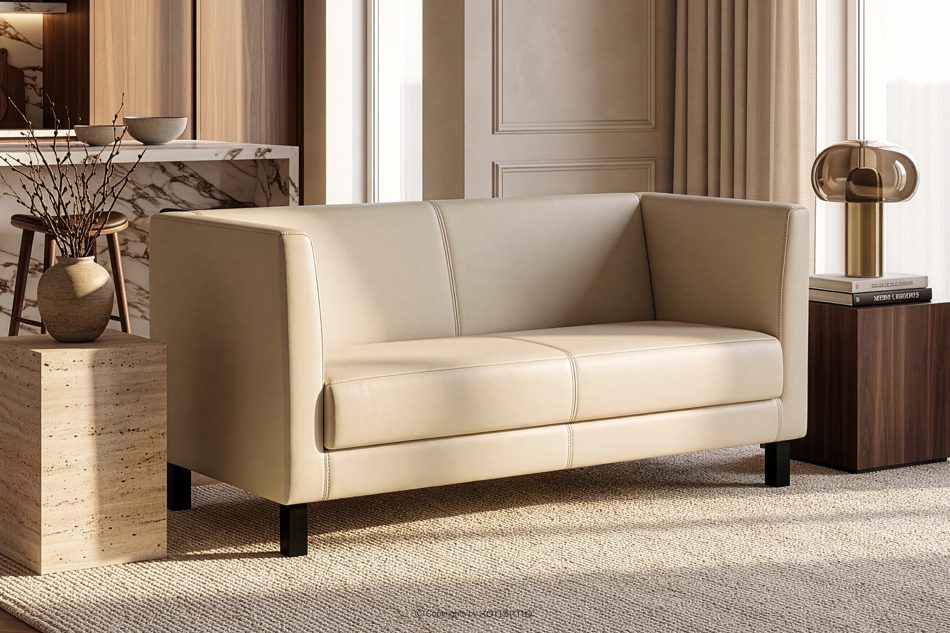 ESPECTO Ecru Kunstleder-Wartezimmersofa creme - Foto 1