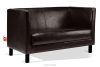 ESPECTO Braunes Kunstleder-Wartezimmersofa dunkelbraun - Foto 3