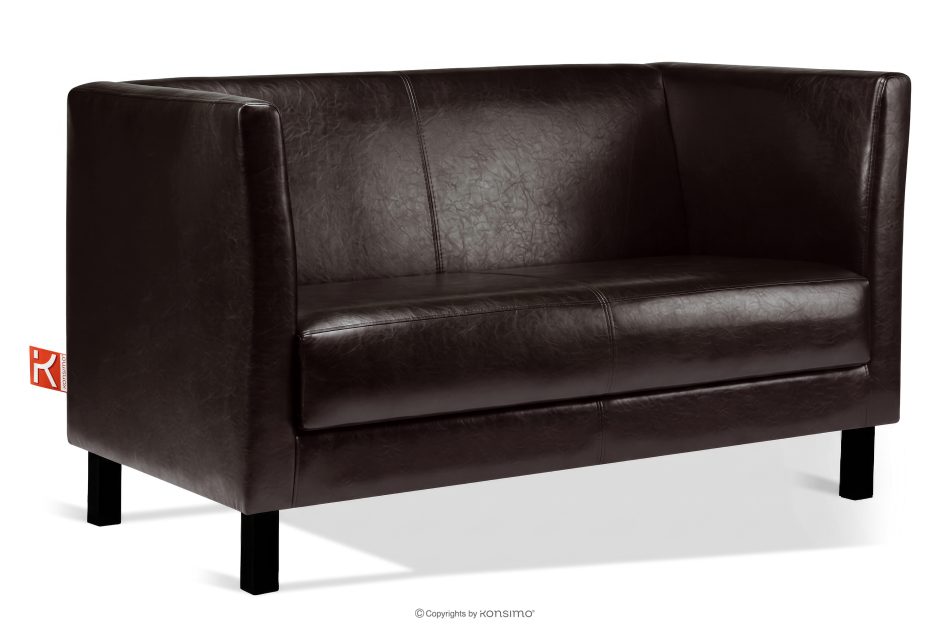 ESPECTO Braunes Kunstleder-Wartezimmersofa dunkelbraun - Foto 2