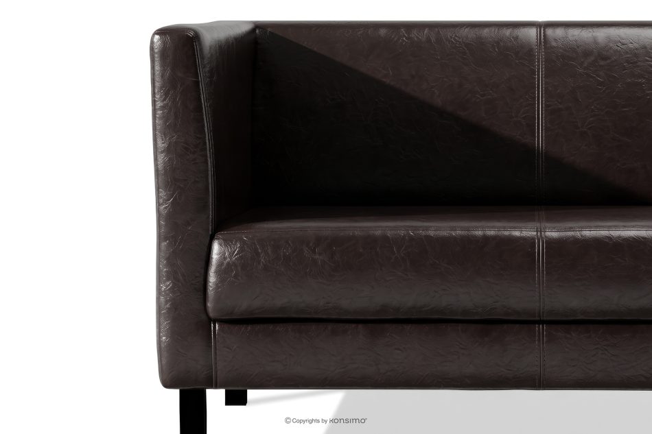 ESPECTO Braunes Kunstleder-Wartezimmersofa dunkelbraun - Foto 6