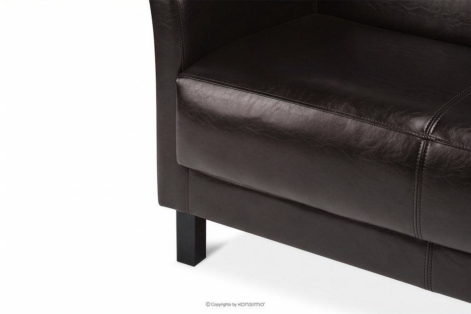 ESPECTO Braunes Kunstleder-Wartezimmersofa dunkelbraun - Foto 8