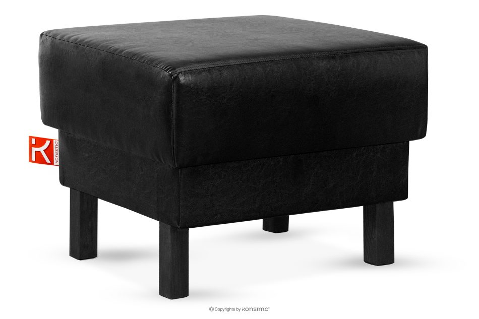 ESPECTO Kunstleder Pouffe schwarz schwarz - Foto 2