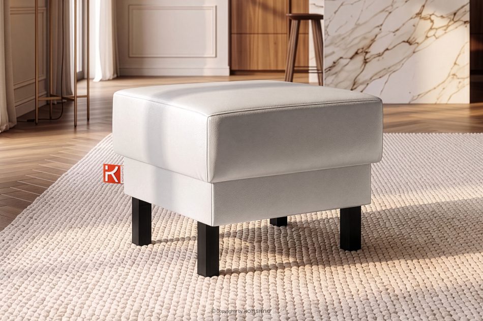 ESPECTO Eco leder pouffe weiß weiß - Foto 1