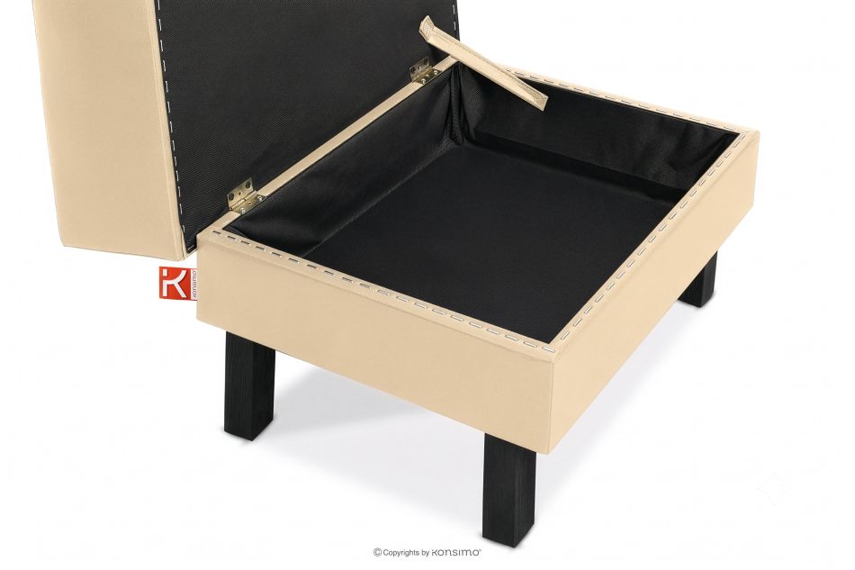 ESPECTO Eco leder pouffe creme cremefarben - Foto 6
