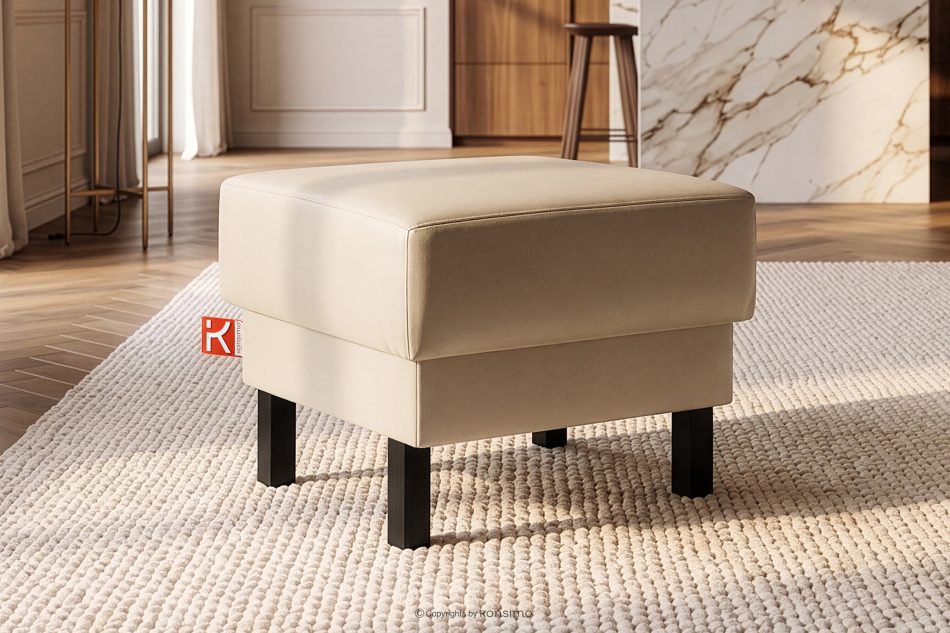 ESPECTO Eco leder pouffe creme cremefarben - Foto 1
