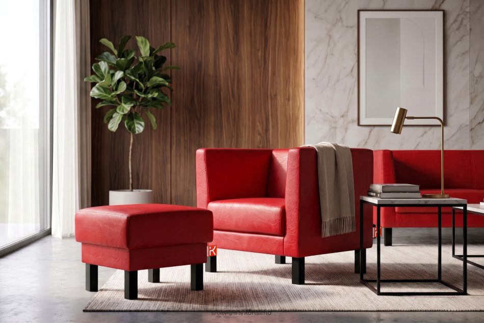 ESPECTO Eco leder pouffe rot rot - Foto 8