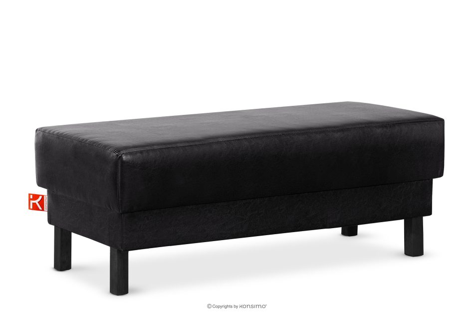 ESPECTO Kunstleder pouffe schwarz schwarz - Foto 2
