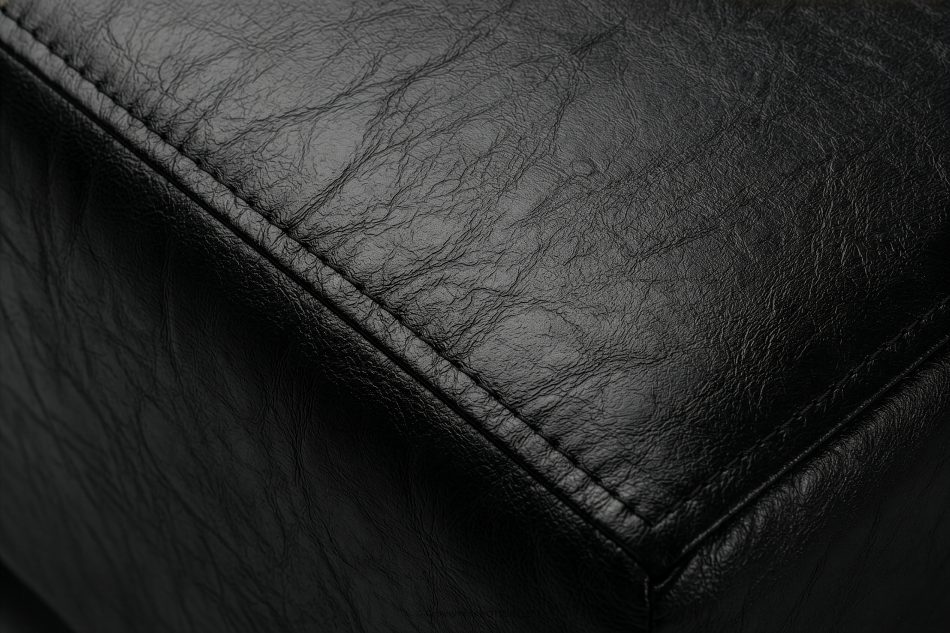 ESPECTO Kunstleder pouffe schwarz schwarz - Foto 3