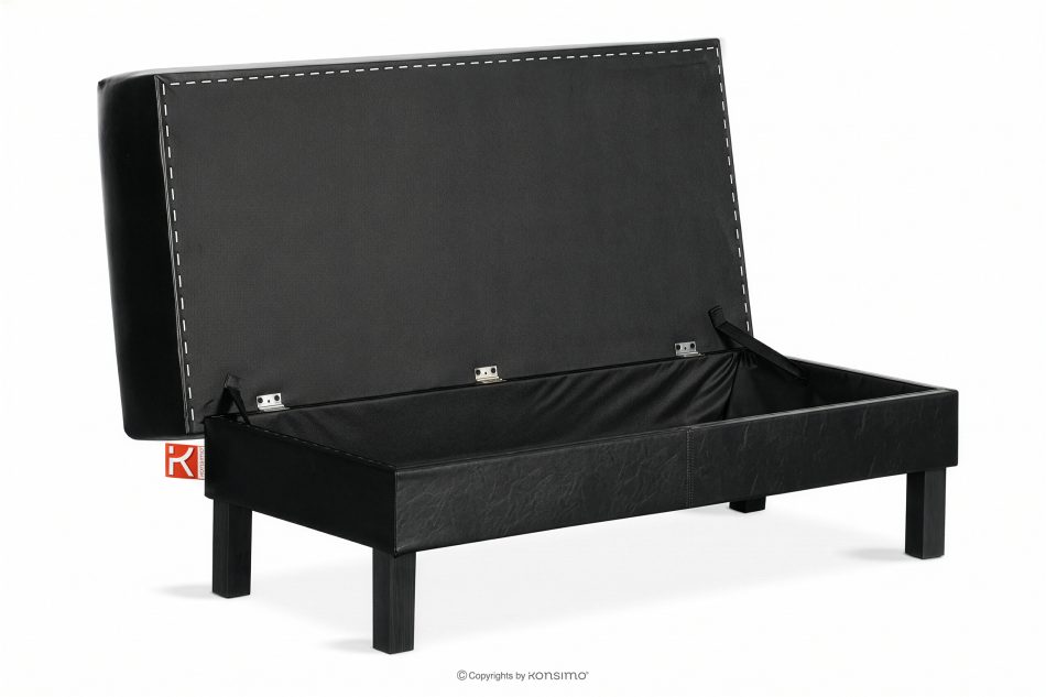 ESPECTO Kunstleder pouffe schwarz schwarz - Foto 6