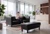 ESPECTO Kunstleder pouffe schwarz schwarz - Foto 10