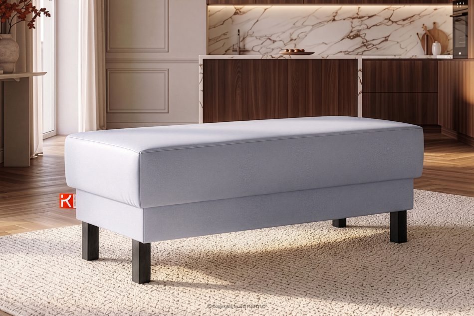 ESPECTO Kunstleder Pouffe grau grau - Foto 1