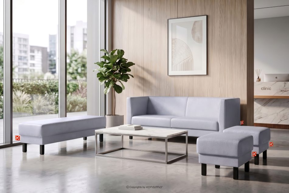 ESPECTO Kunstleder Pouffe grau grau - Foto 8