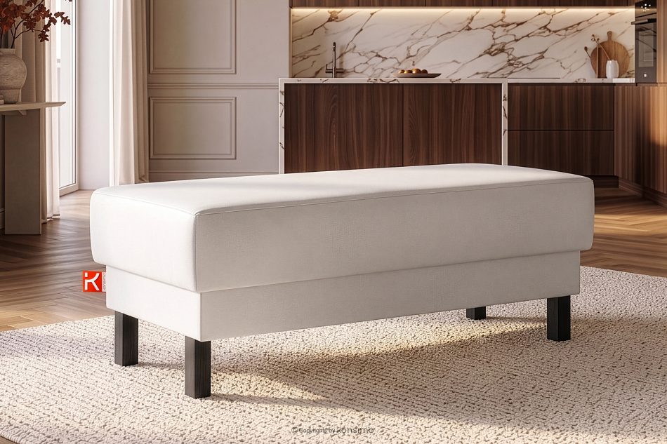 ESPECTO Kunstleder Pouffe weiß weiß - Foto 1