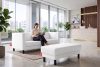 ESPECTO Kunstleder Pouffe weiß weiß - Foto 10