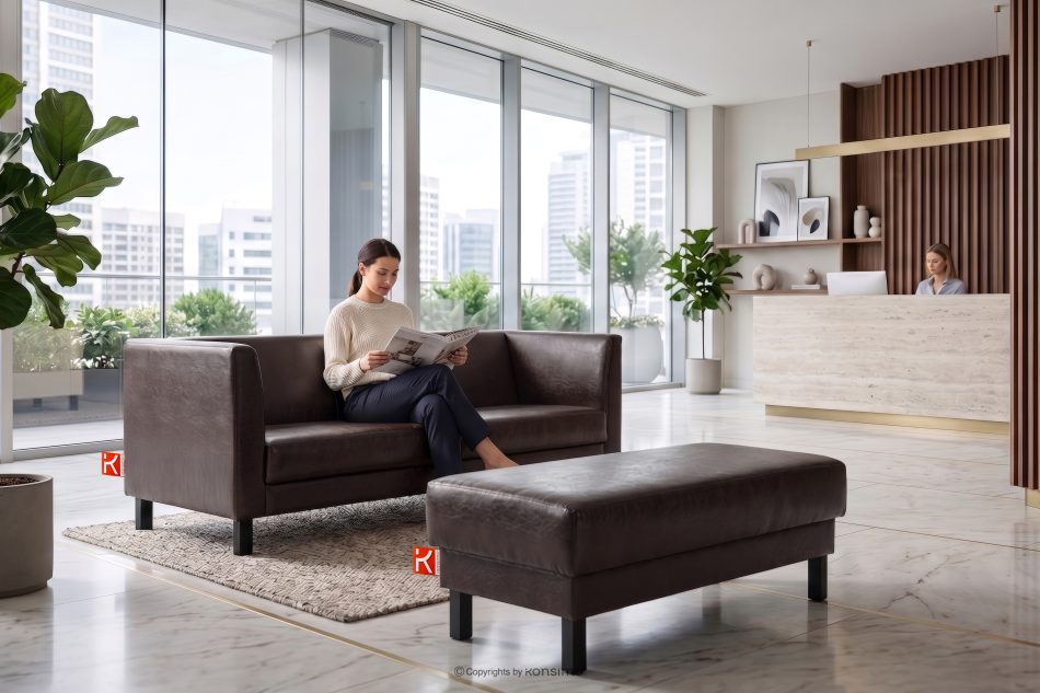 ESPECTO Ottomane für Sofa aus Kunstleder dunkelbraun Dunkelbraun - Foto 9