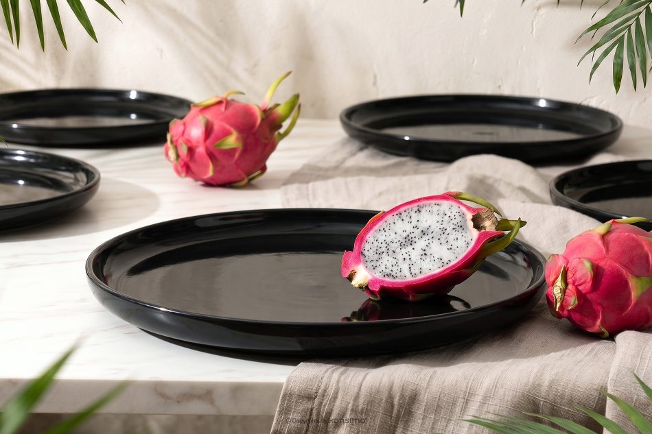 VICTO Tafelservice glänzend schwarz 6-Personen (18-tlg.) Schwarz glänzend - Foto 10