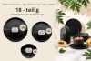 VICTO Tafelservice 6-Personen-Set (18 tlg.) Schwarz matt schwarz/matt - Foto 9
