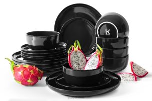 VICTO, https://konsimo.de/kollektion/victo/ Tafelservice schwarz glänzend 6-Personen (18-tlg.) Schwarz glänzend - Foto
