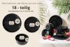 VICTO Tafelservice schwarz glänzend 6-Personen (18-tlg.) Schwarz glänzend - Foto 9