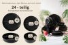 VICTO Tafelservice schwarz glänzend 6-Personen (24-tlg.) Schwarz glänzend - Foto 11