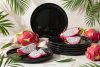 VICTO Dessertteller glänzend schwarz 6tlg. Schwarz glänzend - Foto 2
