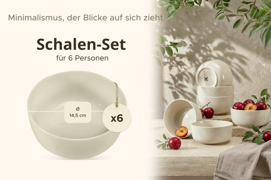 VICTO Schale beige glänzend 6tlg. beige glänzend - Foto 6