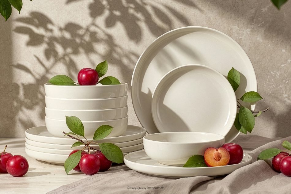 VICTO Tafelservice glänzend beige 6-Personen (12 tlg.) beige glänzend - Foto 1