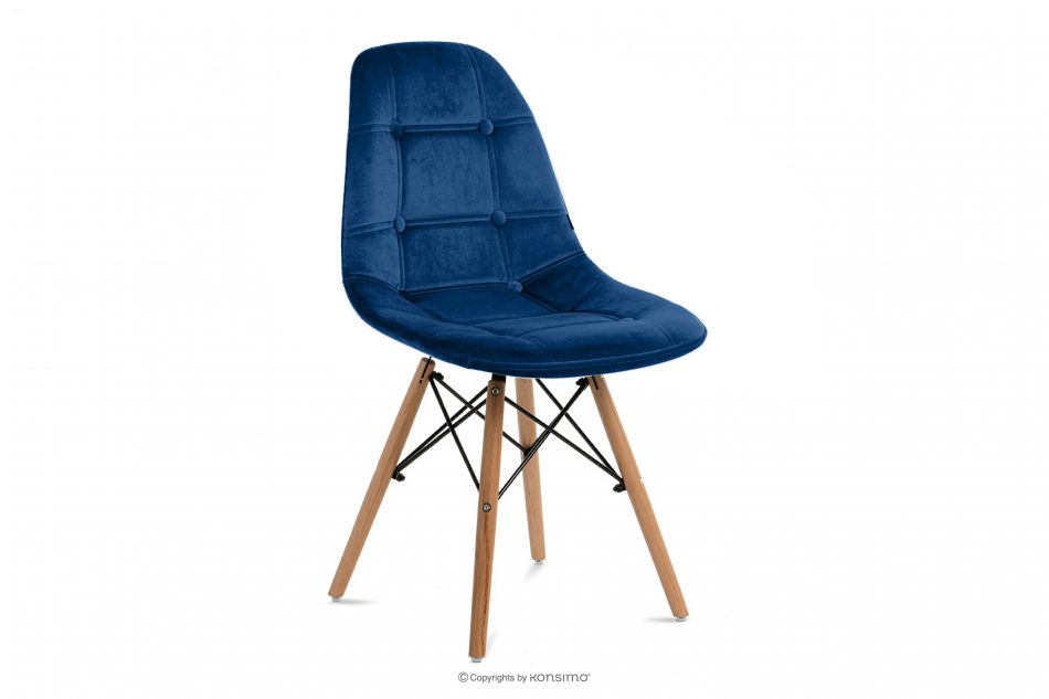 MICO Modernes marineblaues Samt-Stuhl marineblau - Foto 0
