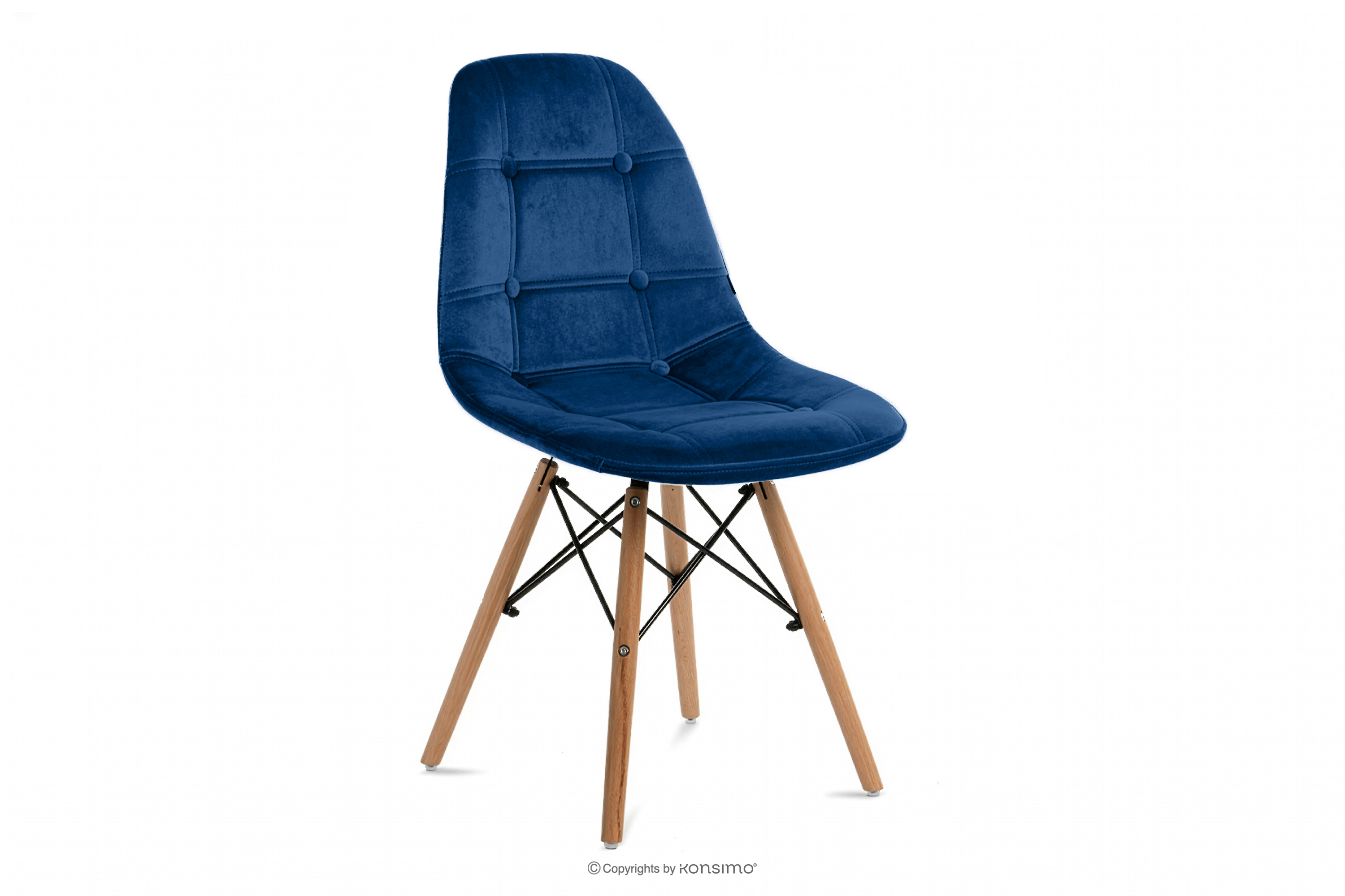 Modernes marineblaues Samt-Stuhl