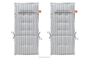 MISTA, https://konsimo.de/kollektion/mista/ Gartenkissen für Sessel weiß/blau/beige/rot 2 tlg. Weiß/Blau/Beige - Foto