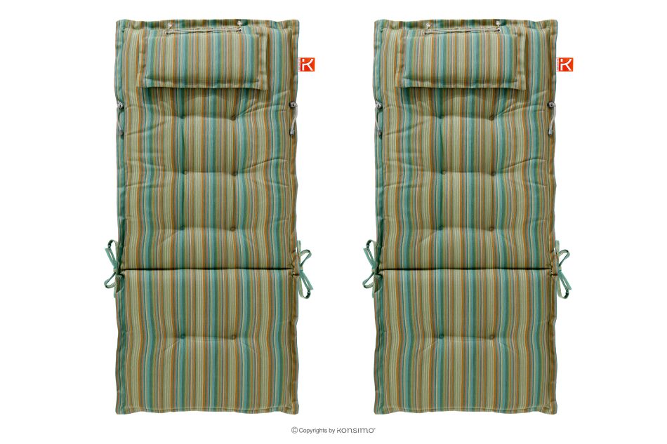 MISTA Gartenkissen für Sessel grün/orange/blau 2 tlg. Grün/Orange/Blau - Foto 0
