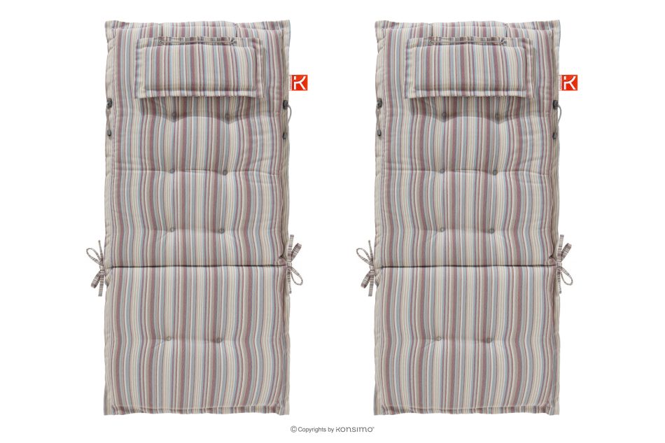 MISTA Gartenkissen für Sessel weiß/blau/beige/rot 2 tlg. Weiß/Blau/Beige/Rot - Foto 0