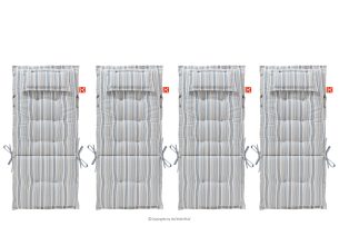MISTA, https://konsimo.de/kollektion/mista/ Gartenkissen für Sessel weiß/blau/beige/rot 4 tlg. Weiß/Blau/Beige - Foto