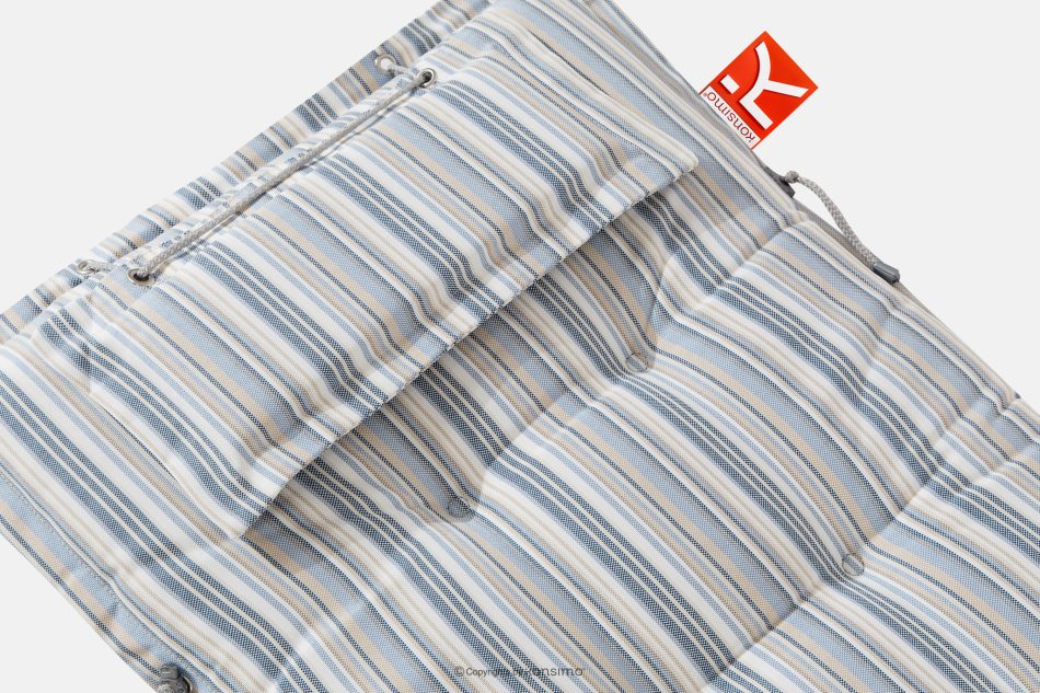 MISTA Gartenkissen für Sessel weiß/blau/beige/rot 4 tlg. Weiß/Blau/Beige - Foto 4