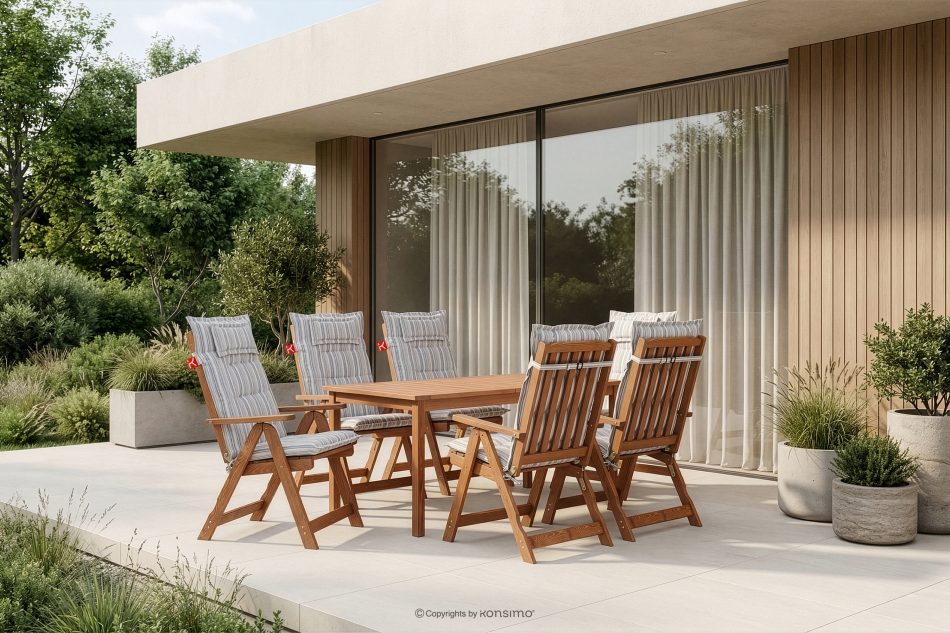 MISTA Gartenkissen für Sessel weiß/blau/beige/rot 4 tlg. Weiß/Blau/Beige - Foto 7