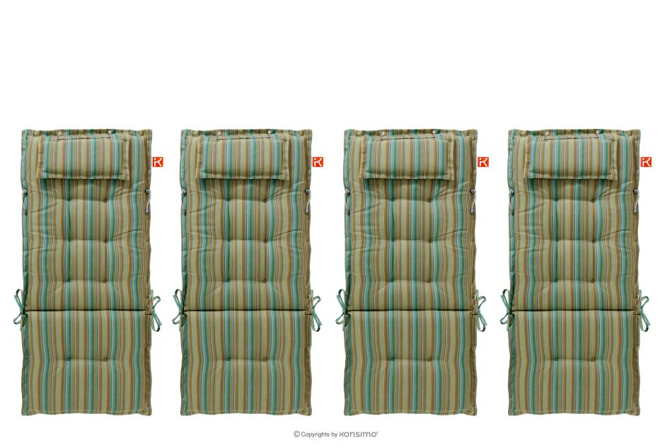 MISTA Gartenkissen für Sessel grün/orange/blau 4 tlg. grün/orange/blau - Foto 0
