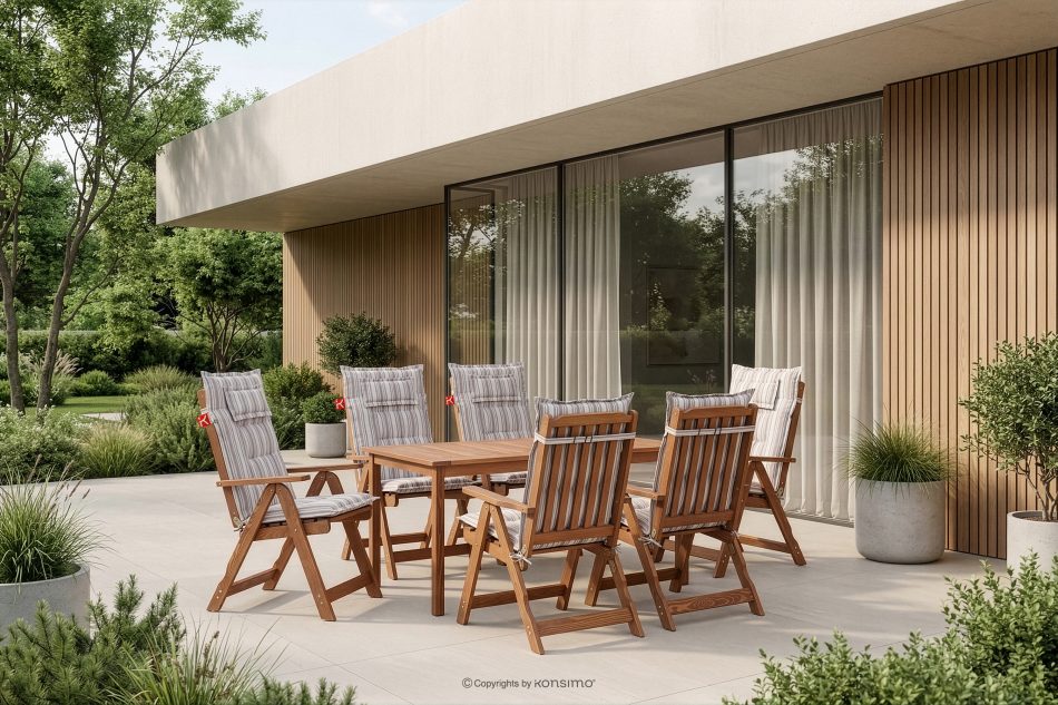 MISTA Gartenkissen für Sessel weiß/blau/beige/rot 4 tlg. weiß/blau/beige/rot - Foto 7