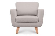 Hellgrauer skandinavischer Sessel Bouclé