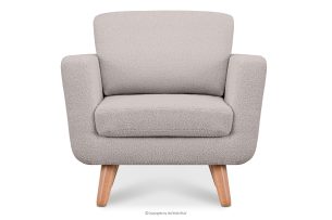 TAGIO, https://konsimo.de/kollektion/tagio/ Hellgrauer skandinavischer Sessel Bouclé hellgrau - Foto
